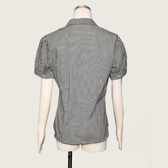 Harve Benard Pinstripe Blouse with Ruffle - Picture 5 of 6